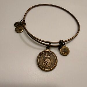 Alex and Ani “Pineapple” Gold Charm Bangle Bracelet